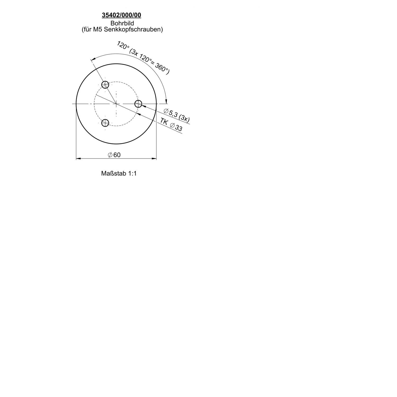 Kugellager Basis 10 mm mit Schotklemme Befestigung mit 3x M5 Senkkopfschrauben | 3540200000_Bohrbild.png | 1729376402