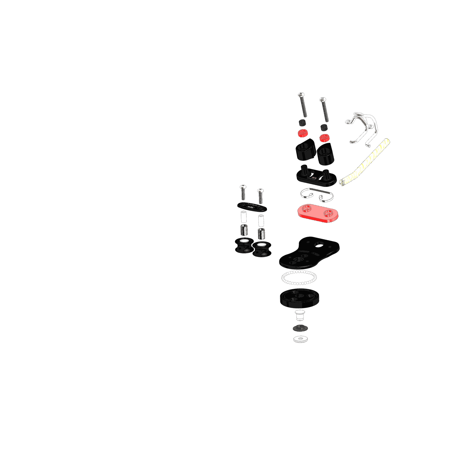 Kugellager Basis 10 mm mit Schotklemme Befestigung mit 3x M5 Senkkopfschrauben | 3540200000_Explo01.png | 1729376402