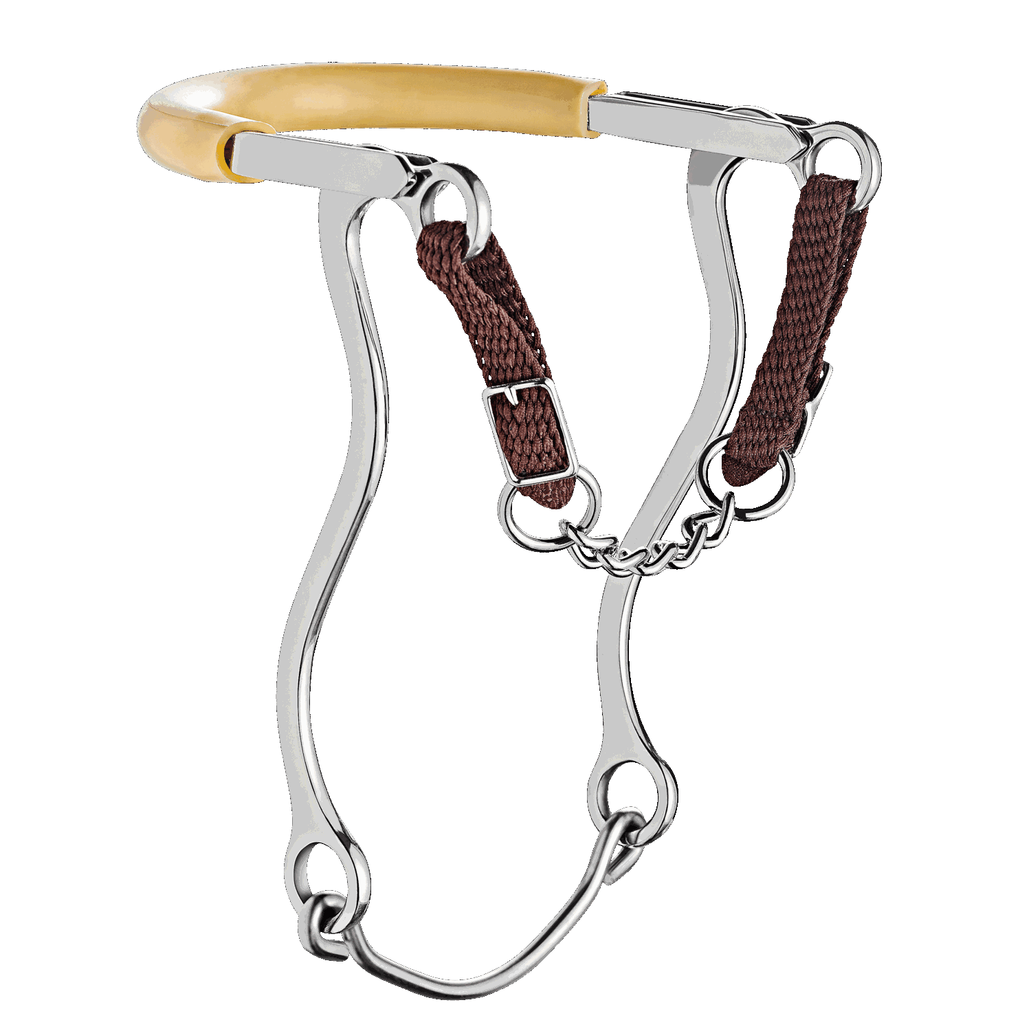 Hackamore mit Kinnkette und Edelstahlseiten Edelstahl rostfrei | 42141_56.png | 1731064775